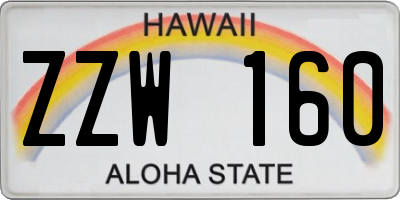 HI license plate ZZW160