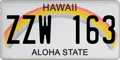 HI license plate ZZW163