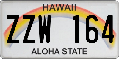 HI license plate ZZW164