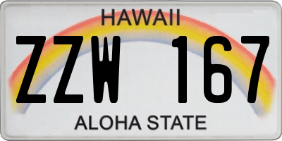 HI license plate ZZW167