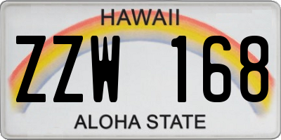 HI license plate ZZW168