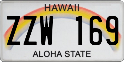 HI license plate ZZW169