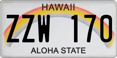 HI license plate ZZW170