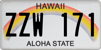 HI license plate ZZW171