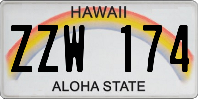 HI license plate ZZW174