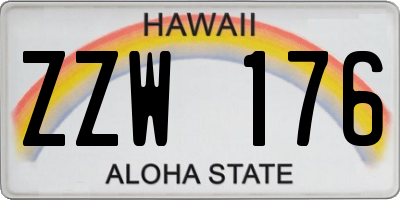 HI license plate ZZW176