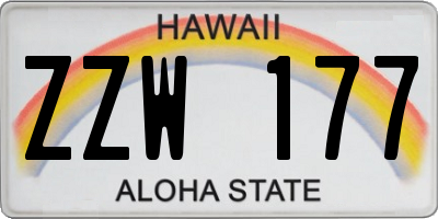 HI license plate ZZW177