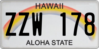 HI license plate ZZW178