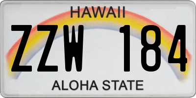 HI license plate ZZW184