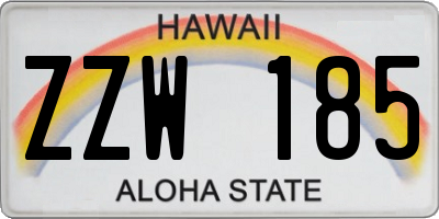 HI license plate ZZW185