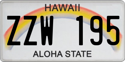 HI license plate ZZW195