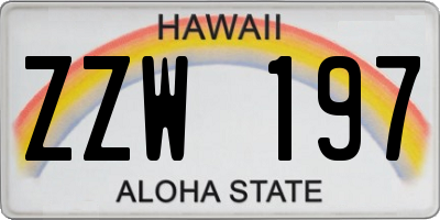 HI license plate ZZW197