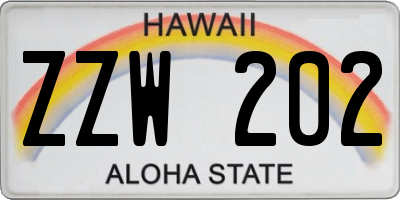 HI license plate ZZW202