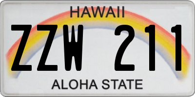 HI license plate ZZW211