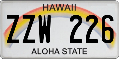 HI license plate ZZW226