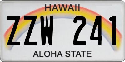 HI license plate ZZW241