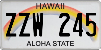 HI license plate ZZW245