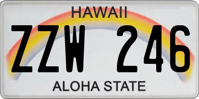 HI license plate ZZW246