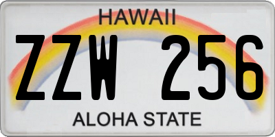 HI license plate ZZW256