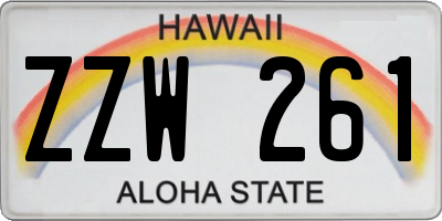 HI license plate ZZW261