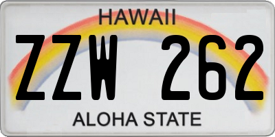 HI license plate ZZW262