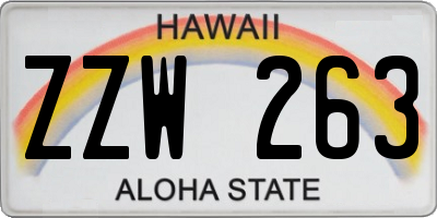 HI license plate ZZW263