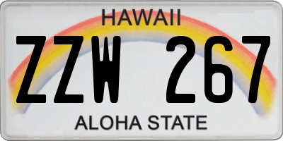 HI license plate ZZW267