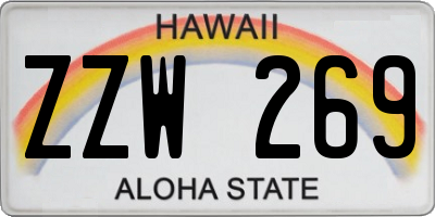 HI license plate ZZW269