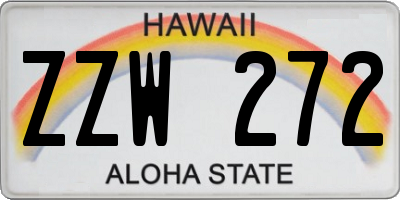 HI license plate ZZW272