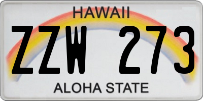 HI license plate ZZW273