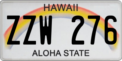 HI license plate ZZW276