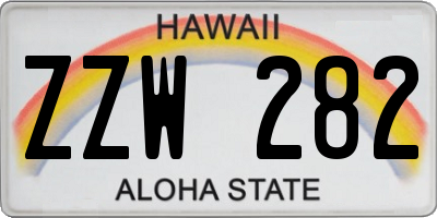 HI license plate ZZW282