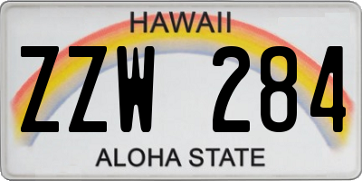 HI license plate ZZW284