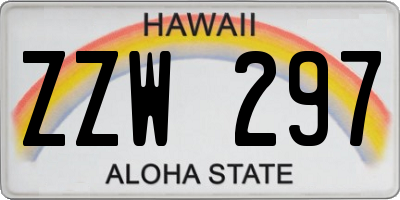 HI license plate ZZW297