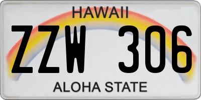 HI license plate ZZW306