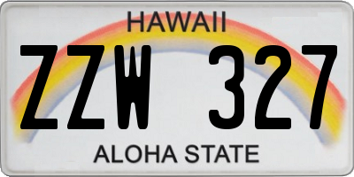 HI license plate ZZW327