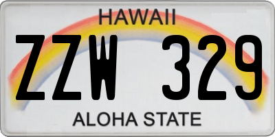 HI license plate ZZW329