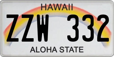 HI license plate ZZW332