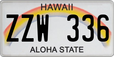 HI license plate ZZW336