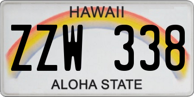 HI license plate ZZW338