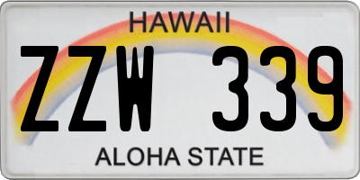 HI license plate ZZW339