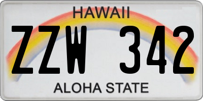 HI license plate ZZW342