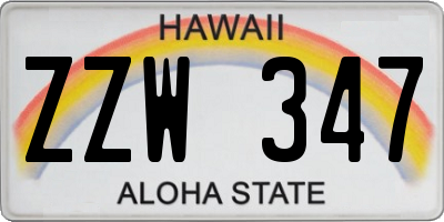 HI license plate ZZW347