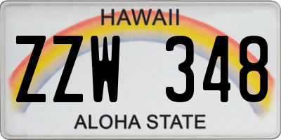 HI license plate ZZW348