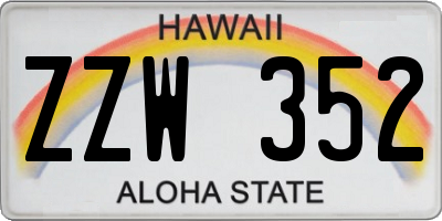 HI license plate ZZW352