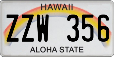 HI license plate ZZW356