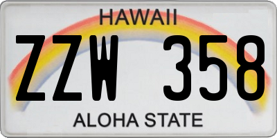 HI license plate ZZW358