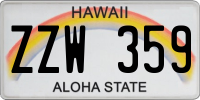 HI license plate ZZW359