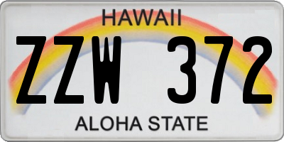 HI license plate ZZW372