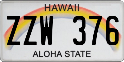 HI license plate ZZW376